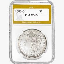 1883-O Morgan Silver Dollar PGA MS65