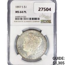 1897 Morgan Silver Dollar NGC MS64 PL