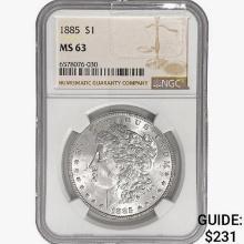 1885 Morgan Silver Dollar NGC MS63