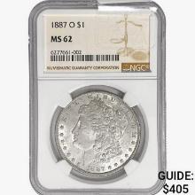 1887-O Morgan Silver Dollar NGC MS62