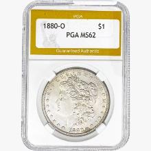 1880-O Morgan Silver Dollar PGA MS62