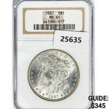 1887 Morgan Silver Dollar NGC MS65