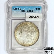 1884-O Morgan Silver Dollar ICG MS65