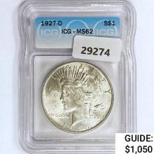 1927-D Silver Peace Dollar ICG MS62