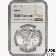 1923-D Silver Peace Dollar NGC MS61