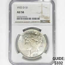 1923-D Silver Peace Dollar NGC AU58