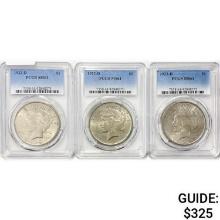[3] 1922-D Peace Silver Dollars PCGS MS61