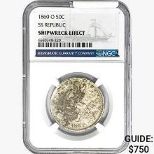 1860-O Seated Lib. 50C NGC Shipwreck Effect SS REP.