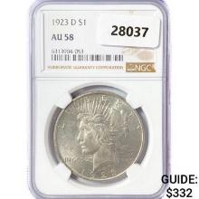 1923-D Silver Peace Dollar NGC AU58