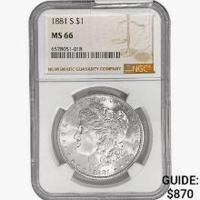 1881-S Morgan Silver Dollar NGC MS66