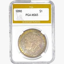 1890 Morgan Silver Dollar PGA MS65