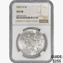 1923-D Silver Peace Dollar NGC AU58