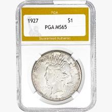 1927 Silver Peace Dollar PGA MS65