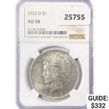 1923-D Silver Peace Dollar NGC AU58