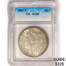 1887-S Morgan Silver Dollar ICG AU58