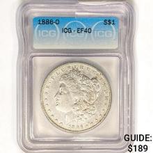 1886-O Morgan Silver Dollar ICG EF40