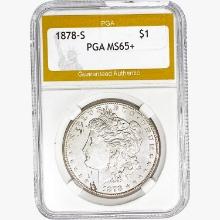 1878-S Morgan Silver Dollar PGA MS65+