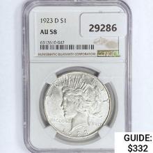 1923-D Silver Peace Dollar NGC AU58