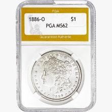 1886-O Morgan Silver Dollar PGA MS62