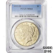 1923-D Silver Peace Dollar PCGS MS61