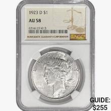 1923-D Silver Peace Dollar NGC AU58