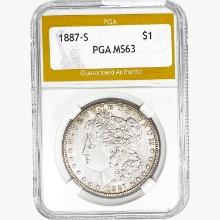 1887-S Morgan Silver Dollar PGA MS63