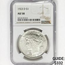 1923-D Silver Peace Dollar NGC AU58