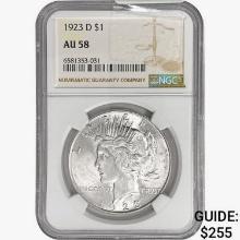 1923-D Silver Peace Dollar NGC AU58