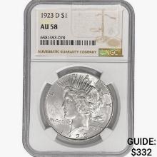 1923-D Silver Peace Dollar NGC AU58