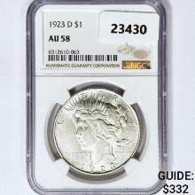 1923-D Silver Peace Dollar NGC AU58