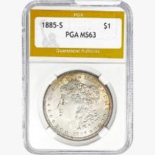 1885-S Morgan Silver Dollar PGA MS63