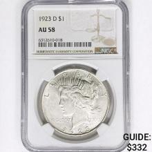 1923-D Silver Peace Dollar NGC AU58