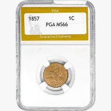 1857 Flying Eagle Cent PGA MS66