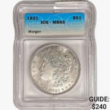 1921 Morgan Silver Dollar ICG MS65