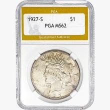 1927-S Silver Peace Dollar PGA MS62