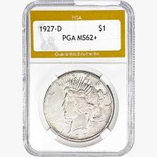 1927-D Silver Peace Dollar PGA MS62+