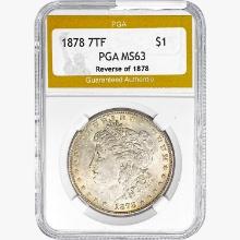 1878 Morgan Silver Dollar PGA MS63 REV 78