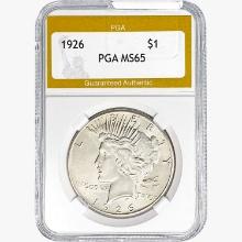 1926 Silver Peace Dollar PGA MS65