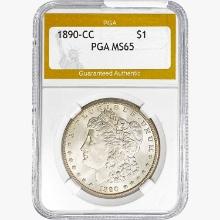 1890-CC Morgan Silver Dollar PGA MS65