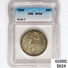 1830 Capped Bust Half Dollar ICG EF40 Small O