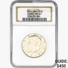 1965 SMS Kennedy Half Dollar NGC MS67 Cameo