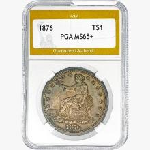 1876 Silver Trade Dollar PGA MS65+