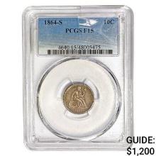 1864-S Seated Liberty Dime PCGS F15