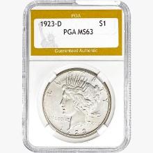 1923-D Silver Peace Dollar PGA MS63