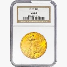 1927 $20 Gold Double Eagle NGC MS64