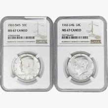 [2] 1965/6-SMS Kennedy Half Dollar NGC MS67 CAMEO