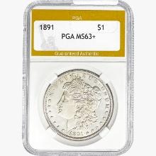 1891 Morgan Silver Dollar PGA MS63+