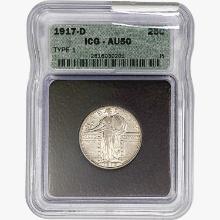 1917-D Standing Liberty Quarter ICG AU50