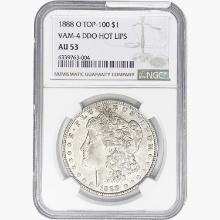 1888-O Morgan Silver Dollar NGC AU53 VAM-4 DDO Hot Lips