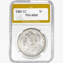 1882-CC Morgan Silver Dollar PGA MS65